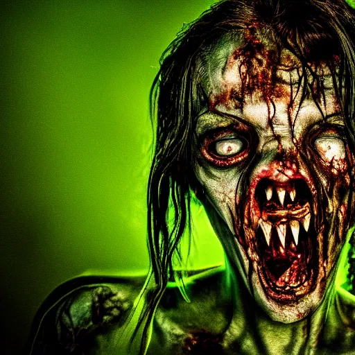 Image similar to zombie creature in green liquid, cinematic lighting, various refining methods, micro macro autofocus, ultra definition, award winning photo