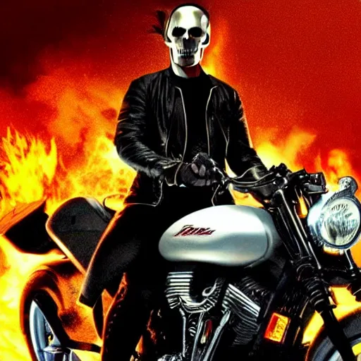 Prompt: Keanu reeves as Ghost rider 4K quality super realistic