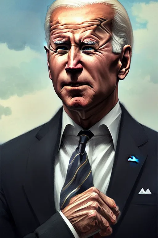 Image similar to President Joe Biden as a Greek god, detailed face, gorgeous, amazing, muscular, fit, very muscular male body, intricate, highly detailed, digital painting, artstation, concept art, sharp focus, illustration, art by greg rutkowski and alphonse mucha