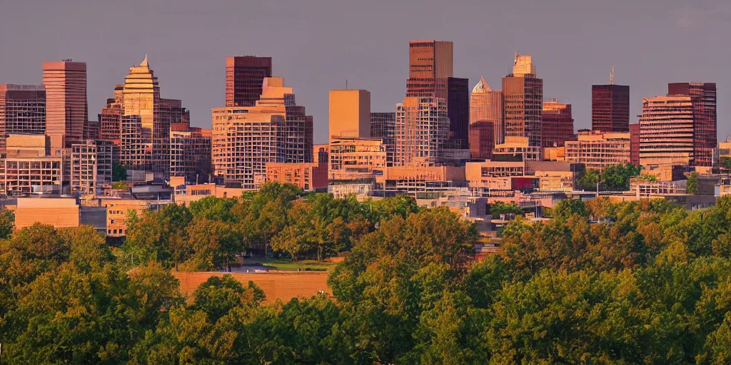 Image similar to little rock arkansas, city skyline, landscape, ultra detailed