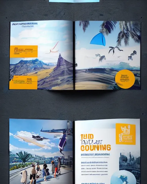 Prompt: travel company ad concept design, modern, vibrant, very detailed