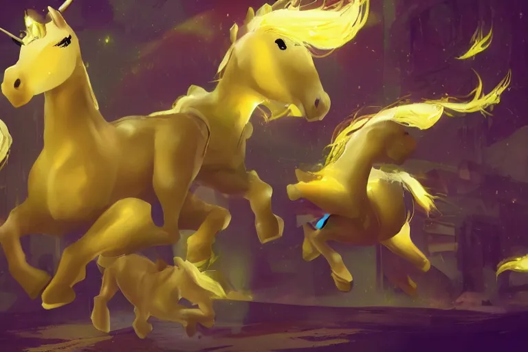 Image similar to cheesy unicorns committing terribly violent crimes, dynamic lighting