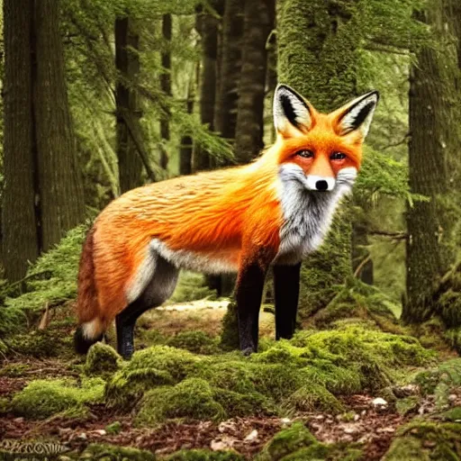 Prompt: a beautiful forest with a fox