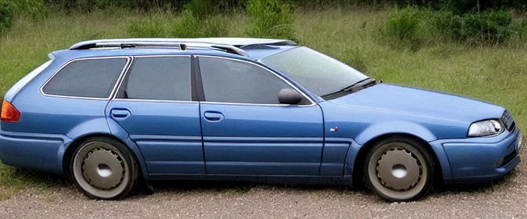 Image similar to Wrecked Denim Blue Audi A4 B6 Avant (2002), created by Barclay Shaw