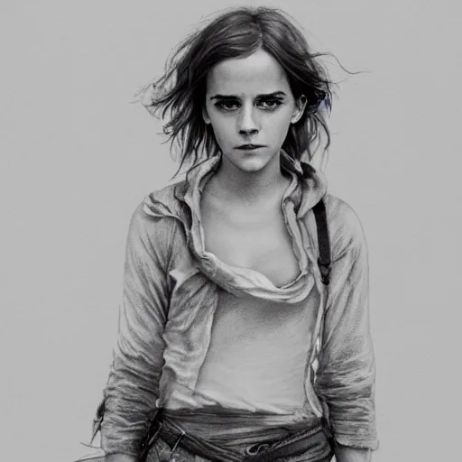 Image similar to emma watson, full body, by jean - baptiste monge