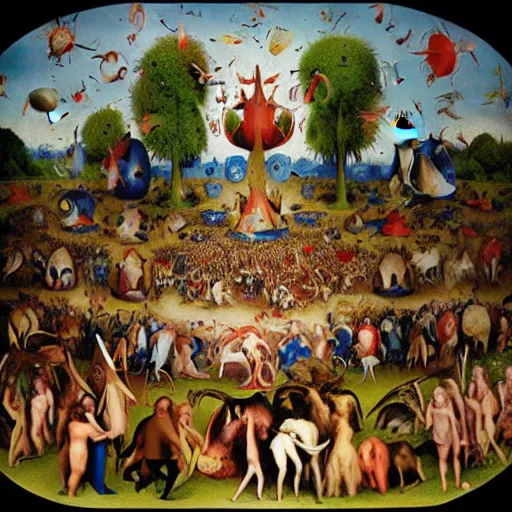 Prompt: Naturalist people parade at the garden of earthly delights, cinematic, award winning, shot with imax cameras, photograph, 4K, detailed rendering