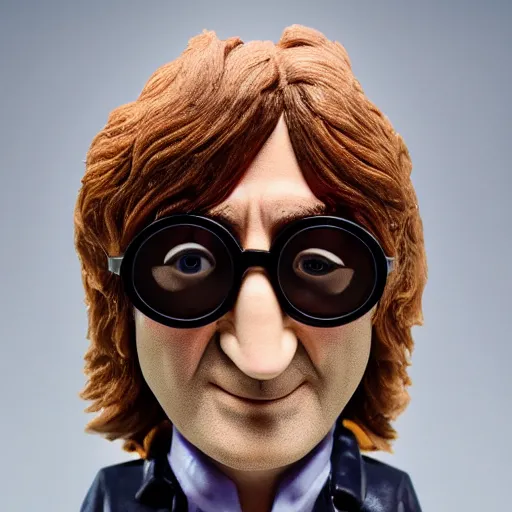 Image similar to John Lennon as a pop head, HD, high resolution, hyper realistic, 4k, intricate detail