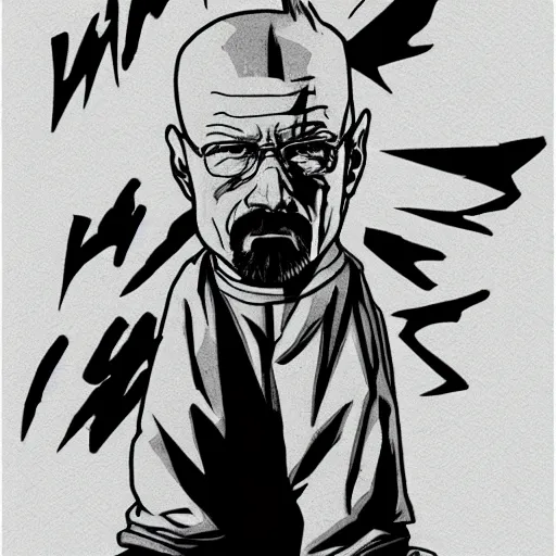 Image similar to walter white as a super saiyan