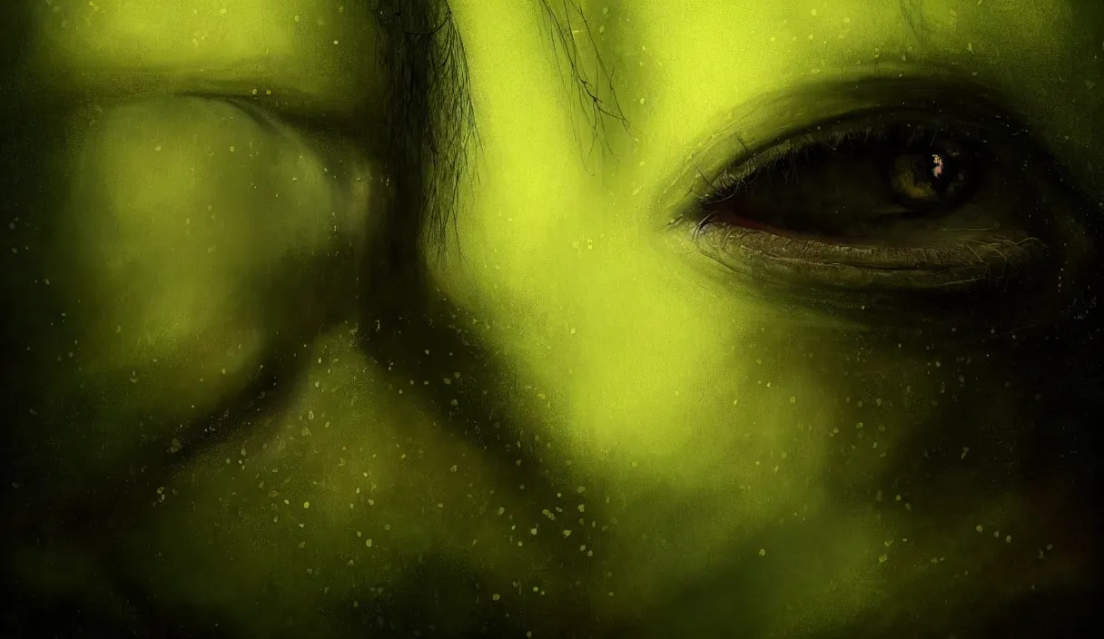 Image similar to epic professional digital art hungry eyes, chartreuse ambient light, painted, mysterious, closeup cinematic boreal scene, eerie, mythic, detailed, intricate, grand, leesha hannigan, wayne haag, reyna rochin, ignacio fernandez rios, mark ryden, van herpen, artstation, cgsociety, epic, stunning, gorgeous, much wow