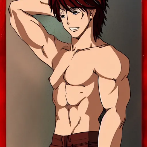 Prompt: bare-chested man, rusty colored long hair, anime, high details,