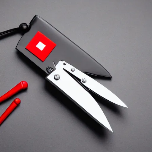 Image similar to High Quality Product Photo of Swiss Army Knife of the Future, Isolated, Black Background, Studio Lighting