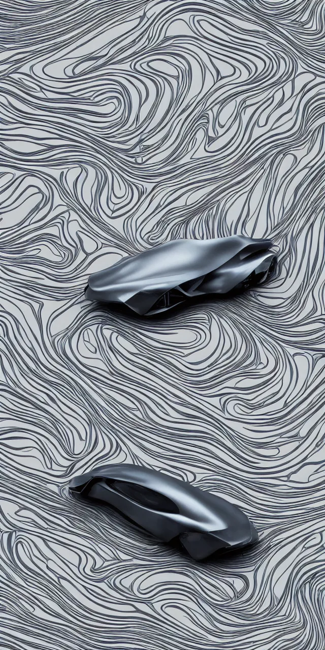 Image similar to A seamless pattern of sci-fi organic zaha hadid car ash thorp car khyzyl saleem organic car Daniel Simon design in the blade runner 2049 film keyshot product render cloudy plastic ceramic material shiny gloss water reflections, seamless pattern, Octane render in Maya and houdini, vray, large motifs, ultra high detail ultra realism, unreal engine, 4k in plastic dark tilt shift