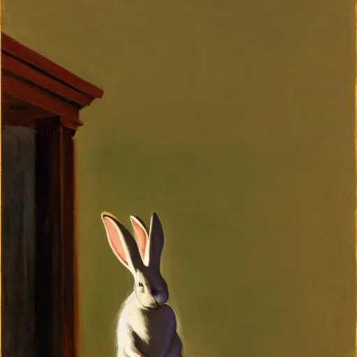 Image similar to a rabbit by edward hopper