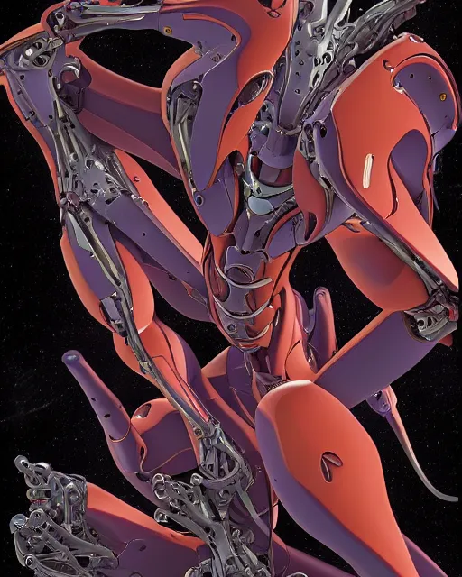 Prompt: evangelion by moebius, biomechanical, 4 k, hyper detailed