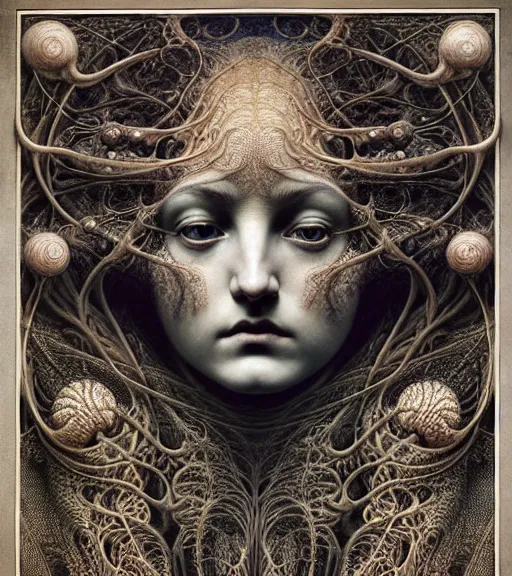 Prompt: detailed realistic beautiful thunder goddess face portrait by jean delville, gustave dore, iris van herpen and marco mazzoni, art forms of nature by ernst haeckel, art nouveau, symbolist, visionary, gothic, neo - gothic, pre - raphaelite, fractal lace, intricate alien botanicals, ai biodiversity, surreality, hyperdetailed ultrasharp octane render