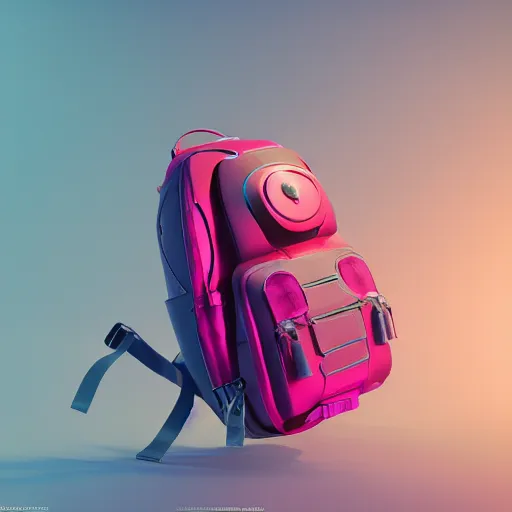 Prompt: a futuristic backpack in strawberry fruit shape, digital art, artgem, octane render, artstation, hasselblad photo, 4 k resolution, fashion design, product photo