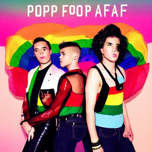 Image similar to album cover of a pop group named gay af, album cover art, album cover