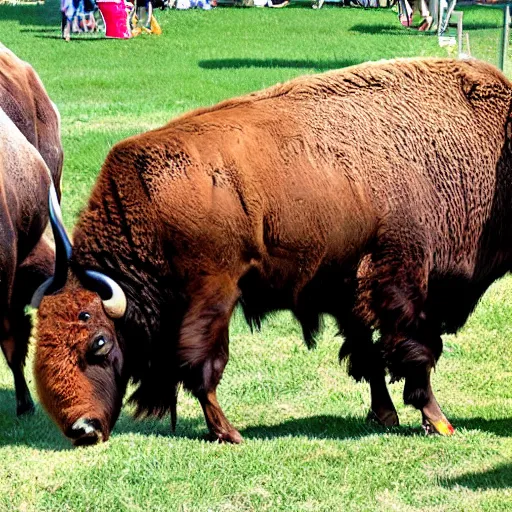 Image similar to fair rides petting zoo bison focus photography