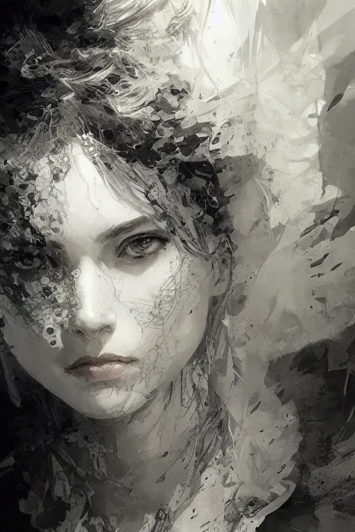 Image similar to portrait of katarina, pen and ink, intricate line drawings, by craig mullins, ruan jia, kentaro miura, takehiko inoue, greg rutkowski