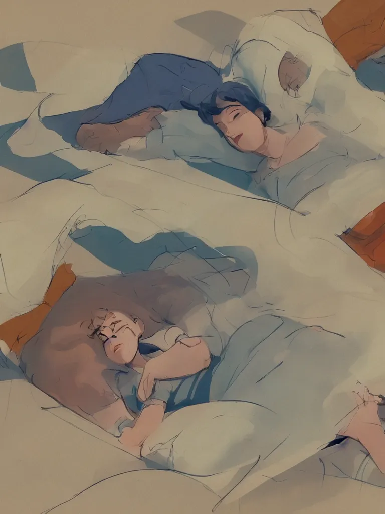 Prompt: when i lay me down to sleep by disney concept artists, blunt borders, rule of thirds