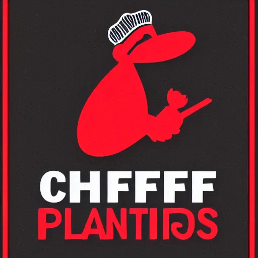 Prompt: chef platypus, logo style, black and red