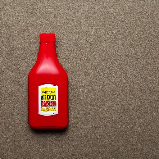 Prompt: <photo hd accurate>a ketchup bottle filled with mustard</photo>