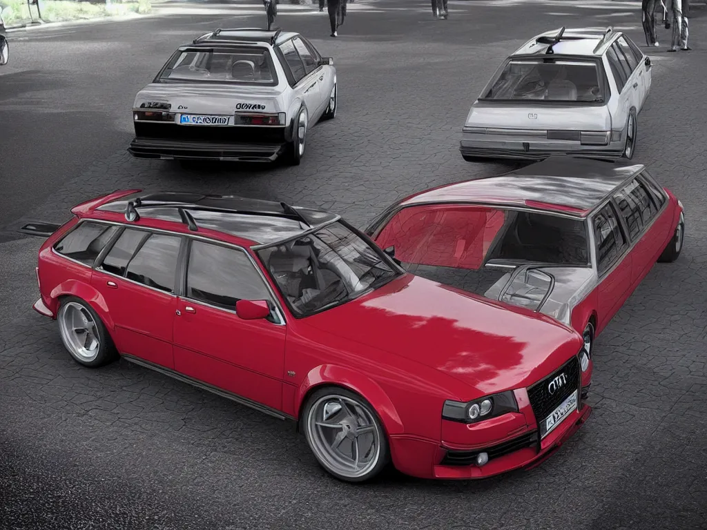 Image similar to “an Audi rs6 avant if it were made in the 1970s, 8k, ultra realistic”