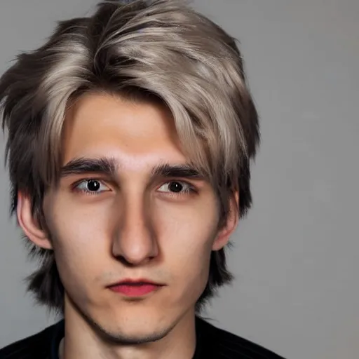 Prompt: Very very sharp Photograph of Félix Lengyel, XQC Twitch Streamer, realistic