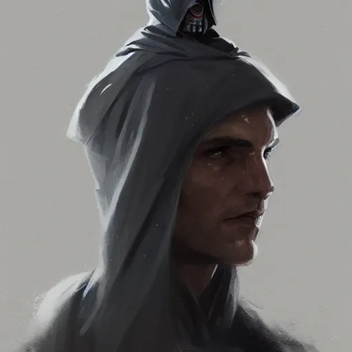 Image similar to portrait of a man by greg rutkowski, jedi knight, he looks like sam witwer wearing black jedi robes, star wars expanded universe, he is about 2 0 years old, highly detailed portrait, digital painting, artstation, concept art, smooth, sharp foccus ilustration, artstation hq