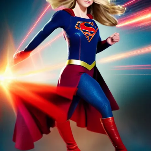 Image similar to supergirl shooting lasers out of her eyes