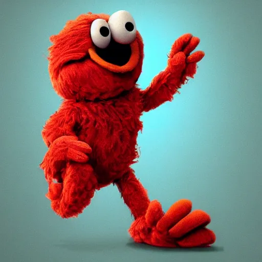 Prompt: elmo dabbing, trending on artstation