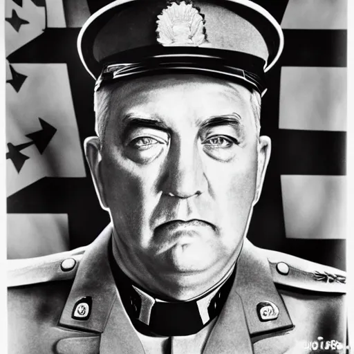 Image similar to the hyper - realistic portrait of sergeant hartman in las vegas parano