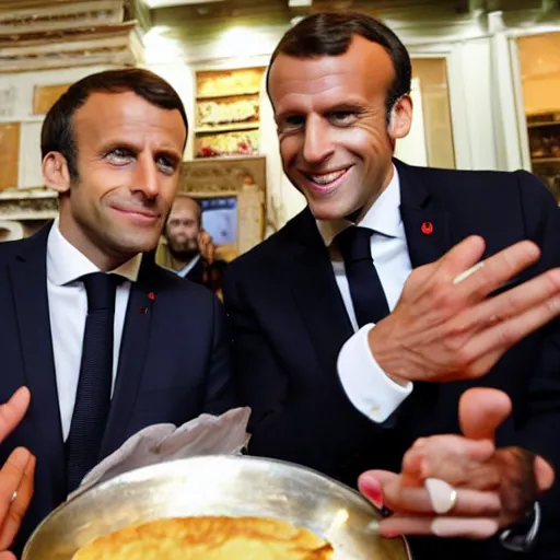 Image similar to emmanuel macron eats a crepe