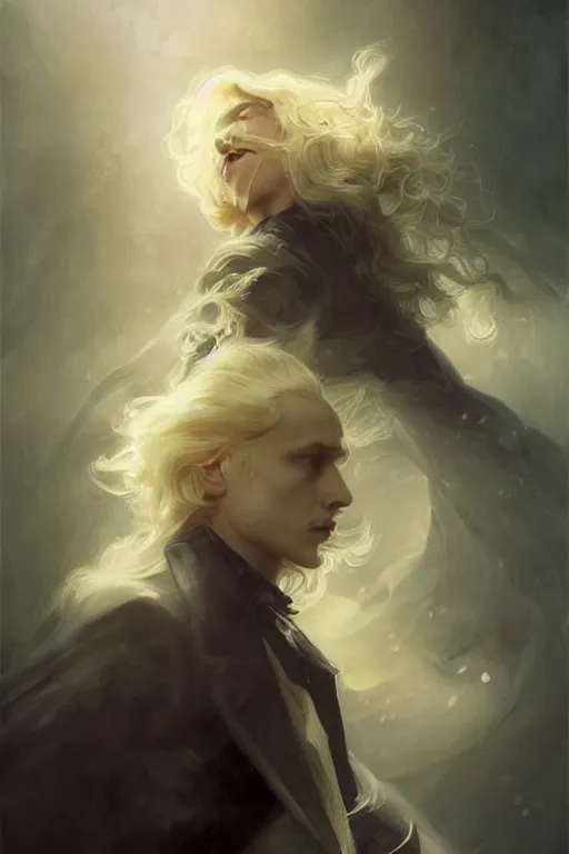 Prompt: johan liebert mixed with alucard picture by Greg Rutkowski, long fluffy blond curly hair, baroque curls, dynamic pose, matte painting, intricate, z brush, fantasy concept art, elegant, by Stanley Artgerm Lau, WLOP, golden ratio, thomas kindkade, alphonse mucha, loish, Peter chung, norman Rockwell,
