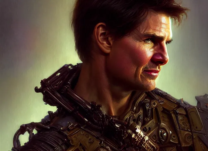 Image similar to tom cruise as oscar diggs, intricate, d & d, fantasy, art nouveau, digital painting, trending on artstation, sharp focus, wide shot, illustration, global illumination, ray tracing, art by artgerm and greg rutkowski and ruan jia