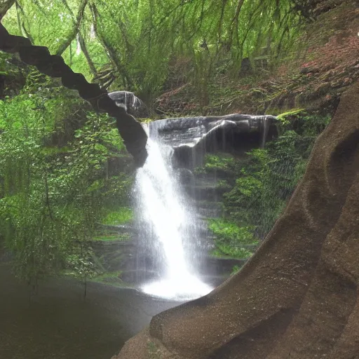 Prompt: waterfalls in the style of escher