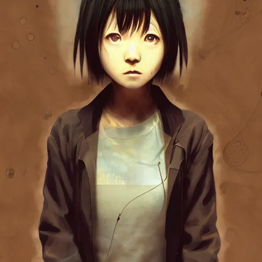 Image similar to lain iwakura, serial experiments : lain. highly detailed, digital painting, artstation, concept art, illustration, by ken saito, lya pilnev, siwoo kim, christophe young, anna podedworna, yin zhen chu, zeronis, magdalena radziej,