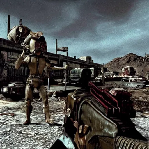 Prompt: a scene from a fallout New Vegas movie, 1963