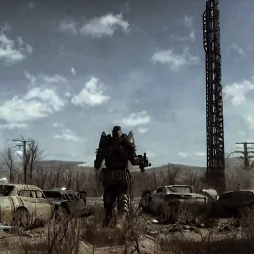 Image similar to a still of wasteland from fallout 3 movie