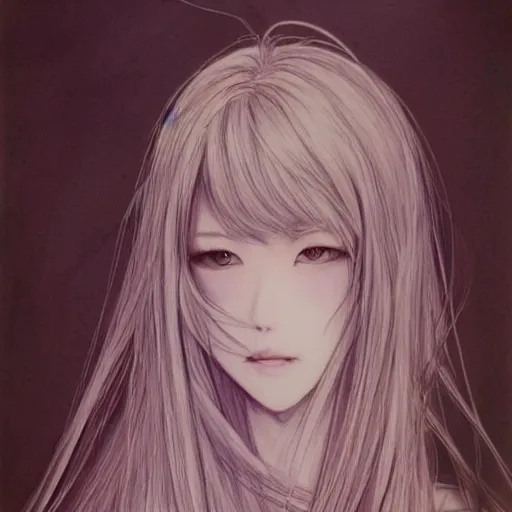 Prompt: a drawing of a woman looks like lalisa manoban with long white hair, a character portrait by yoshitaka amano, featured on pixiv, fantasy art, official art, androgynous, anime