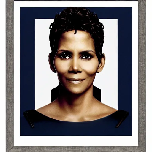 Image similar to a beautiful full body photograph of halle berry as a star fleet officer from star trek next generation, symmetrical face, extreme realism and detail, 8 k, completely framed, direct lighting, 3 5 mm photo, photorealistic, sharp focus