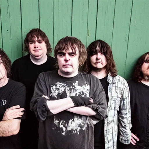 Prompt: Napalm Death play the songs of Leonard Cohen