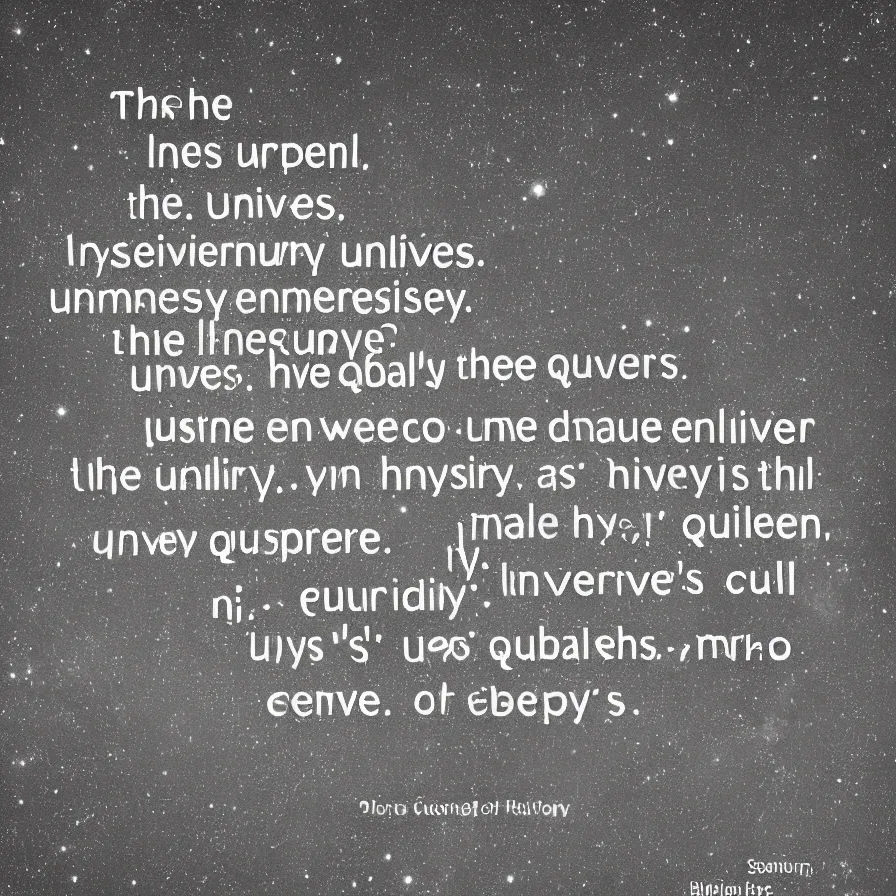 Image similar to The Universe is an endless computer that eternally prompts itself. Curiosity is therefore its inherent quality.