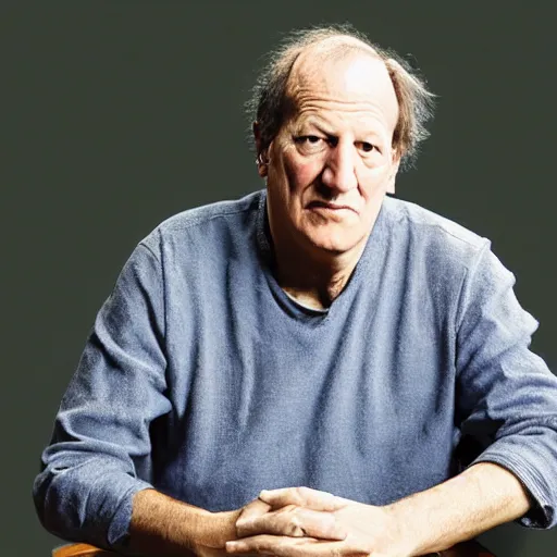 Image similar to a royal portrait of werner herzog