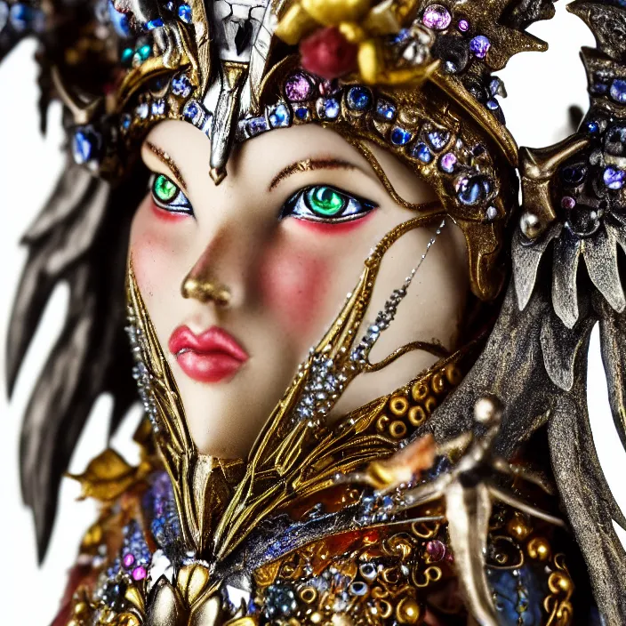 Image similar to photograph of a real - life beautiful!! fairy queen with bejewelled armour. extremely detailed. 8 k