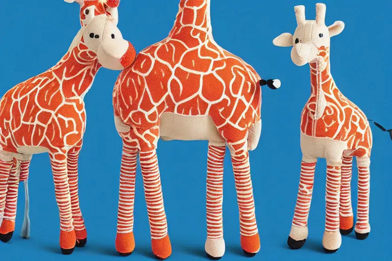 Image similar to a target catalogue selling plush giraffes