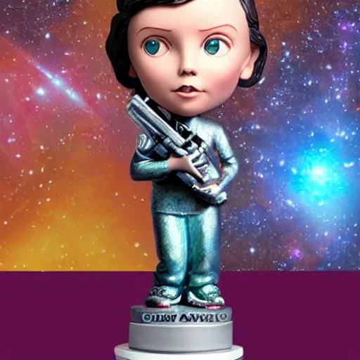 Image similar to Millie Bobby Brown galaxy statue