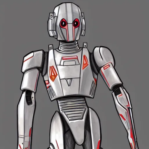 Prompt: a Hyperdetailedaward winning Sketch of HK-47 from Knights of the Old Republic