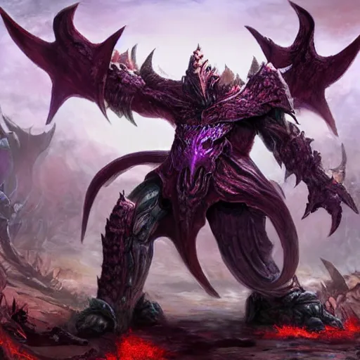 Image similar to full body image of a zerg overlord as high ranked general, high details, high resolution