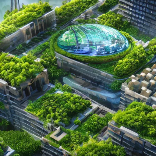 Prompt: a futuristic eco city utopia, plants, buildings, vegetation, ambient, nature, landscape, nature, technology, trending on artstation, deviantart, octane render, unreal engine, high detail, high definiton, ultra realistic, hyper realistic, 4 k, hd